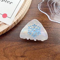 Светло-Голубой Заколки для волос из пвх, снежинка, Небесно-голубой, 50x35x37 мм