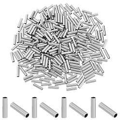 Нержавеющая Сталь Цвет 300шт 304 бусины из нержавеющей стали, трубка, цвет нержавеющей стали, 10x2.5 мм, отверстие : 2 мм