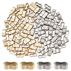 Платиновый & Золотой 100 шт. 2 цвета цинковый сплав слайд-брелоки, платиной и золотом, 14.5x6x6 мм, 50 шт / цвет