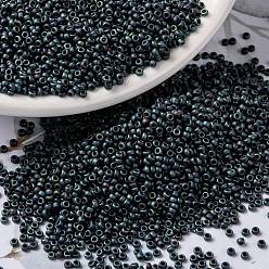 (RR2009) Matte Metallic Blue Iris MIYUKI Round Rocailles Beads, Japanese Seed Beads, 15/0, (RR2009) Matte Metallic Blue Iris, 1.5mm, Hole: 0.7mm, about 27777pcs/50g