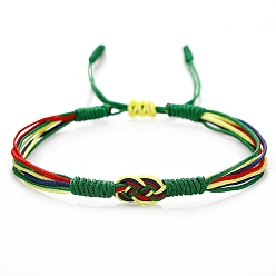 Зеленый Регулируемые браслеты из полиэстера с китайским плетением из бисера для женщин и мужчин, зелёные, 6-1/4~10-1/4 дюйм (16~26 см)