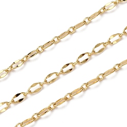 Настоящее золото 18K Латунные цепочки, без свинца и без кадмия, стойки покрытие, долговечный, с катушкой, пайки, реальный 18 k позолоченный, 5x2.7x0.5 mm и 2.5x2x0.5 mm