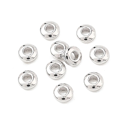Platino Real Plateado Cuentas de latón shegrace, Rondana plana, sin cadmio y níque y plomo, Platino verdadero plateado, 1x3 mm, agujero: 0.8 mm