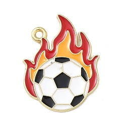Football Подвески из эмали и сплава, золотые, футбол, 24x21.5x1.3 мм, отверстие : 1.7 мм