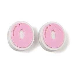 Letter O Cuentas de plástico europeo, abalorios de grande agujero, rosa, letra o, 17.5~18x8~20x8 mm, agujero: 4.5 mm