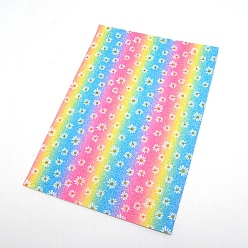Farbig Blumenmuster Kunstleder Stoff, für diy ohrringe machen, Farbig, 21x30 cm