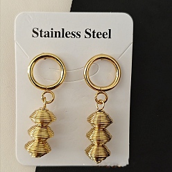 Золотой Rondelle 304 серьги-гвоздики из нержавеющей стали, золотые, 50 мм