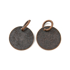 Красная Медь Латунные чеканные бланки, без никеля , плоско-круглые, Красная медь, 12x0.25 мм, отверстие : 4 мм