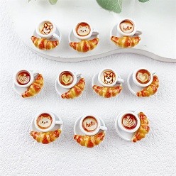 (52) Непрозрачная лаванда Подвески из эмали и сплава, очарование кофе и хлеба, золотые, разноцветные, 8x15 мм, отверстие : 1.5 мм