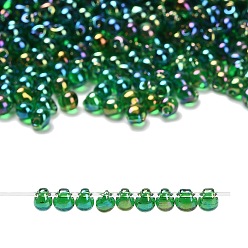 (DP179) Transparent Green AB Миюки 3.4мм капельные бусины, японский бисер, прозрачные цвета AB, (dp179) прозрачный зеленый ab, 3.4x3 мм, отверстие : 0.65 мм, Около 180 шт / 10 г