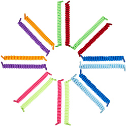 (52) Непрозрачная лаванда 8 пар 8 цветов полиэстер, вьющиеся, без завязок, весенние шнурки, разноцветные, 124x19x13 мм, 1 пара / цвет