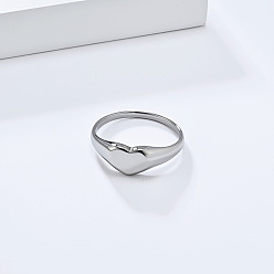 Нержавеющая Сталь Цвет Сердце 304 кольца из нержавеющей стали для женщин, цвет нержавеющей стали, размер США 9 (18.9 мм)