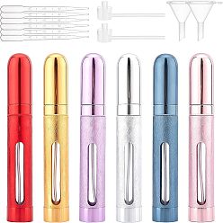 Mixed Color Refillable Perfume Atomizer Spray Bottle, with Fine Mist Sprayer & Dust CapPortable Mini Empty Bottles, Plastic Dropper & Funnel Hopper & Pump, Mixed Color, 11.6x1.85cm, Capacity: 12ml, 6 colors, 1pc/color, 6pcs