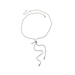 Нержавеющая Сталь Цвет Квадратные 304 ожерелья из нержавеющей стали Y-образной формы для женщин, просто и изысканно, цвет нержавеющей стали, 20.87 дюйм (53 см)