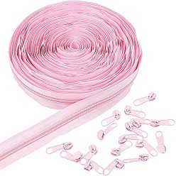 Pink Нейлоновые аксессуары для одежды, комплекты компонентов на молнии, съемник на молнии из нейлона и сплава, розовые, 1000x29 мм, тяговая головка: 34.5x9.5x7.5 мм