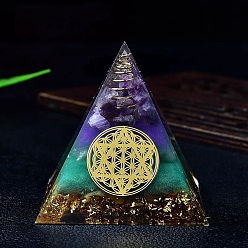 Аметист Каменная пирамида из натурального аметиста и оргона, портивный генератор энергии, Целебная каменная пирамида для борьбы со стрессом, принести удачу и богатство, 60 мм