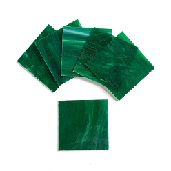 Темно-Зеленый Различные стеклянные листы, большой собор стеклянная мозаика, для поделок, темно-зеленый, 100.5x100.5x2.5 мм