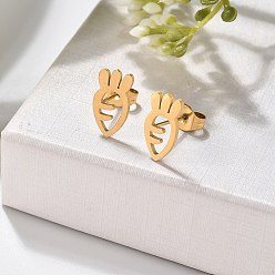 Настоящее золото 18K 304 из нержавеющей стали серьги, морковь, реальный 18 k позолоченный, 12x6.5 мм