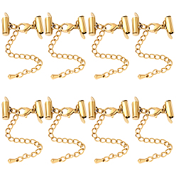 Настоящее золото 18K 10 устанавливает удлинитель цепи из нержавеющей стали, с карабин-лобстерами , реальный 18 k позолоченный, 65x10 мм и 17x10 мм