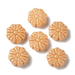 Сэнди Коричневый Непрозрачные бусины лэмпворк, цветок, песчаный коричневый, 15x6 мм, отверстие : 1 мм, Около 45~55 шт / 100 г