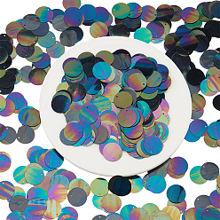 Разноцветный 100 подвески из ПВХ-пластика, плоско-круглые, красочный, 19x0.2 мм, отверстие : 1.2 мм, 909 шт / 100 г