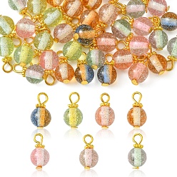 (52) Непрозрачная лаванда 40шт. подвески из смолы градиентного цвета, с золотистой железной фурнитурой и фольгой, круглые, разноцветные, 16 мм, отверстие : 2.8 мм
