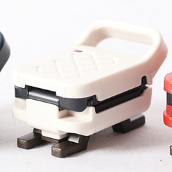 (404) Непрозрачное AB Кислое яблоко Мини пластиковая модель машины для завтрака, аксессуары для кукольного домика на кухне с микро-ландшафтом, притворяясь опорными украшениями, цветочный белый, 40x25x25 мм