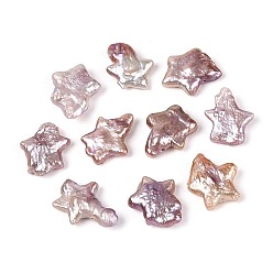 чертополох Натуральный жемчуг в стиле барокко кеши, зарождающаяся жемчужина, звезда, Топ пробуренной, чертополох, 11~23x9.5~13x2.5~6.5 мм, отверстие : 0.6 мм