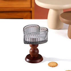 Серый Стеклянный подсвечник в форме сердца с деревянной основой, принадлежности для изготовления свечей своими руками, серые, 85x123 мм