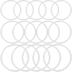 Посеребрённый 30шт. 3 стили латунные соединительные кольца, долговечный, круглые кольца, 925 серебро покрытием, 22~30x1 мм, внутренний диаметр: 20~28 мм, 10 шт / стиль