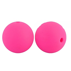Deep Pink Silicone Beads Round Rubber Bead 15MM Loose Spacer Beads for DIY Supplies Jewelry Keychain Making, Deep Pink, 15mm