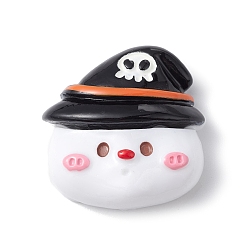 Ghost Кабошоны из непрозрачной смолы на Хэллоуин, белые, призрак, 24x23.5x9.2 мм