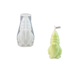 Белый Рождественский гном своими руками силиконовые формы для свечей, для изготовления свечей, белые, 103.5x58x57 мм