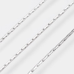 Real Platinum Plated Long-Lasting Plated Brass Coreana Chain Necklaces, with Lobster Claw Clasp, Nickel Free, Real Platinum Plated, 18.1 inch (46cm), 0.7mm