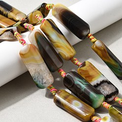 Желтый Агат Естественный желтый агат бисер нитей, прямоугольные, окрашенная и подогревом, 38~39x12.5~15x9~10 мм, отверстие : 2.5 мм, около 8 шт / нитка, 15.16~15.47'' (38.5~39.3 см)