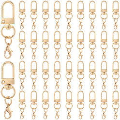Light Gold 40 шт. поворотные застежки из цинкового сплава, с карабин-лобстерами , золотой свет, 50 мм