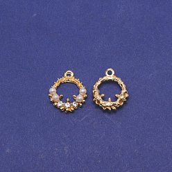 Кристалл Прелести сплава Rhinestone, с пластиковыми бусинами из искусственного жемчуга, венок, золотой свет, кристалл, 18x15x4.5 мм, отверстие : 1.5 мм