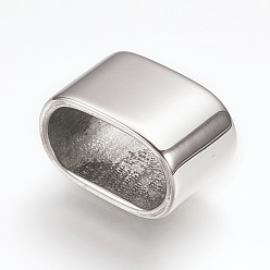 Нержавеющая Сталь Цвет Устойчивые к потускнению 316 подвески-слайдеры из хирургической нержавеющей стали, овальные, цвет нержавеющей стали, 14.8x9x8.5 мм, отверстие : 7x12.5 мм