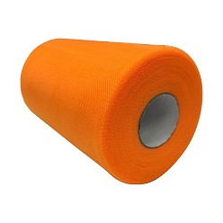 Dark Orange Deco Mesh Ribbons, Tulle Fabric, Tulle Roll Spool Fabric For Skirt Making, Dark Orange, 6 inch(15cm), about 100yards/roll(91.44m/roll)