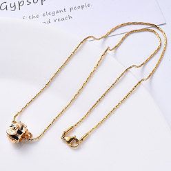 Golden Vacuum Plating 304 Stainless Steel Coreana Chain Necklace, with Lobster Claw Clasp, Golden, 19.68 inch(50cm)x0.9mm