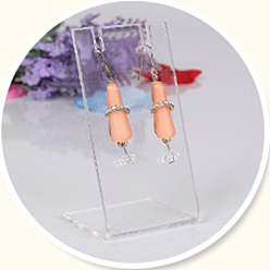 Clear Transparent Acrylic Earring Display Stands, Jewelry Display Rack, L-Shaped, Rectangle, Clear, 4.5x3.5x8cm, Slot: 3mm