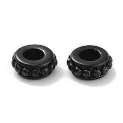 Черный 304 из нержавеющей стали бусы, рондель, чёрные, 6.5x3 мм, отверстие : 2.5 мм