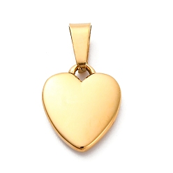 Золотой 304 брелоки из нержавеющей стали для штамповки заготовок, ионное покрытие (ip), сердце прелести, золотые, 13x10.5x2.5 мм, отверстие : 5x3 мм