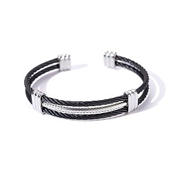 (52) Непрозрачная лаванда Плетеные 304 браслеты-манжеты из нержавеющей стали для мужчин и женщин, разноцветные, внутренний диаметр: 2-1/2 дюйм (6.37 см)