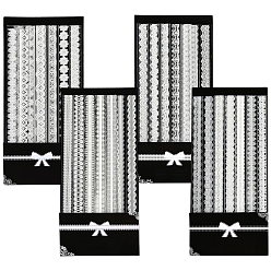 Белый 4сумка 4 стили пластиковые кружева для животных декоративные наклейки, водонепроницаемые кружевные цветочные наклейки для скрапбукинга своими руками, дневник путешествий, белые, 150x10x0.1 мм, 1 сумка / стиль