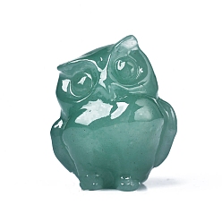 Зеленый Авантюрин Резные натуральные зеленые авантюрины в форме совы, витрины, украшения, для домашнего офисного стола, 35 мм