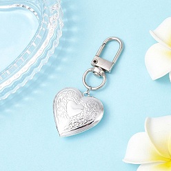 Серебро Латунный медальон в форме сердца, подвеска, украшения, Поворотные застежки-брелки для украшения сумок, серебряные, 63.5 мм