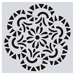 Белый Цветочный узор экологически чистый ПЭТ пластик полый рисунок силуэт трафарет, трафареты для рисования граффити своими руками, квадратный, белые, 15x15 см