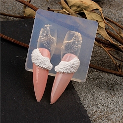 Wing Силиконовые формы для украшения ногтей своими руками, формы для литья смолы, для уф-смолы, изготовление изделий из эпоксидной смолы, прозрачные, крыло, 34x34x11 мм, внутренний диаметр: 22x10.5 мм