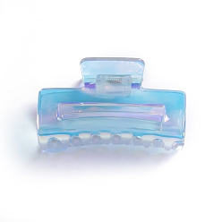 Rectangle PVC Plastic Claw Hair Clips, for Women Girls, Rectangle, 40x80x40mm